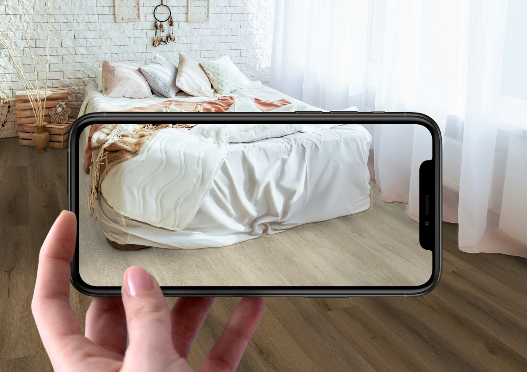 NovoCore Flooring Visualiser bedroom Hideaway vs Cottage